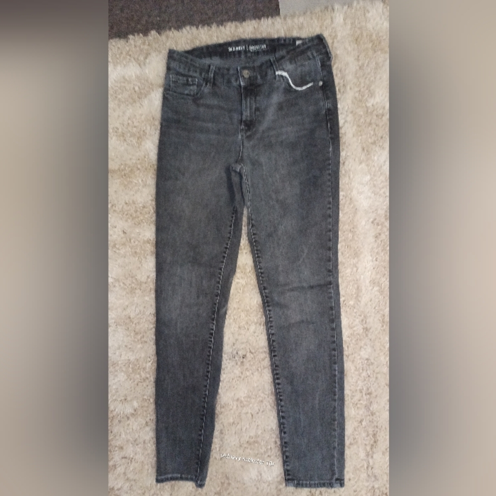 Old Navy Rockstar Black Skinny Jeans High-Waisted Tapered 10R